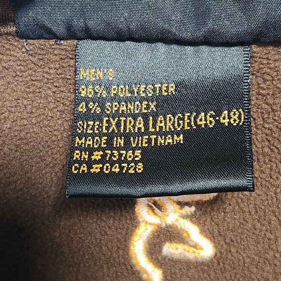 Browning Fleece Pullover Jacket Men's XL 1/4 Zip Gold Buckmark Logo Hunting - Picture 5 of 8